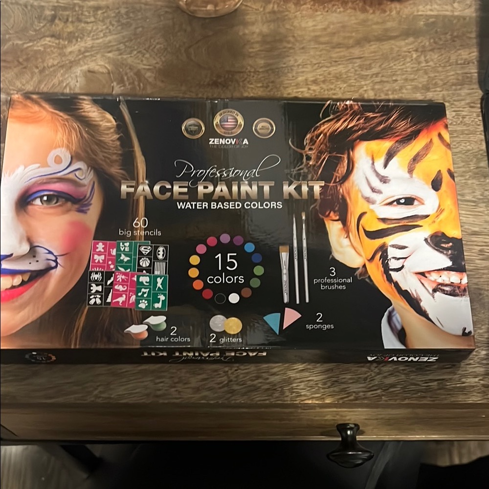 Professional Face Paint Kit - 15 Colors